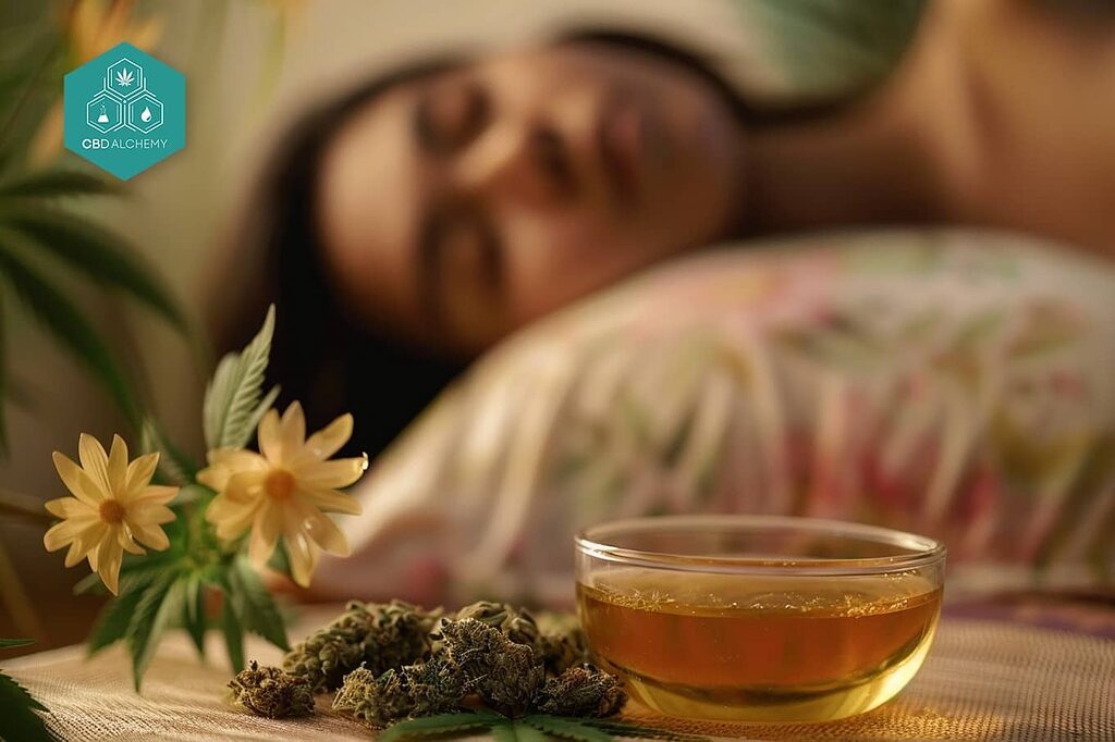 CBD infusion for sleep: properties of hemp and chamomile.