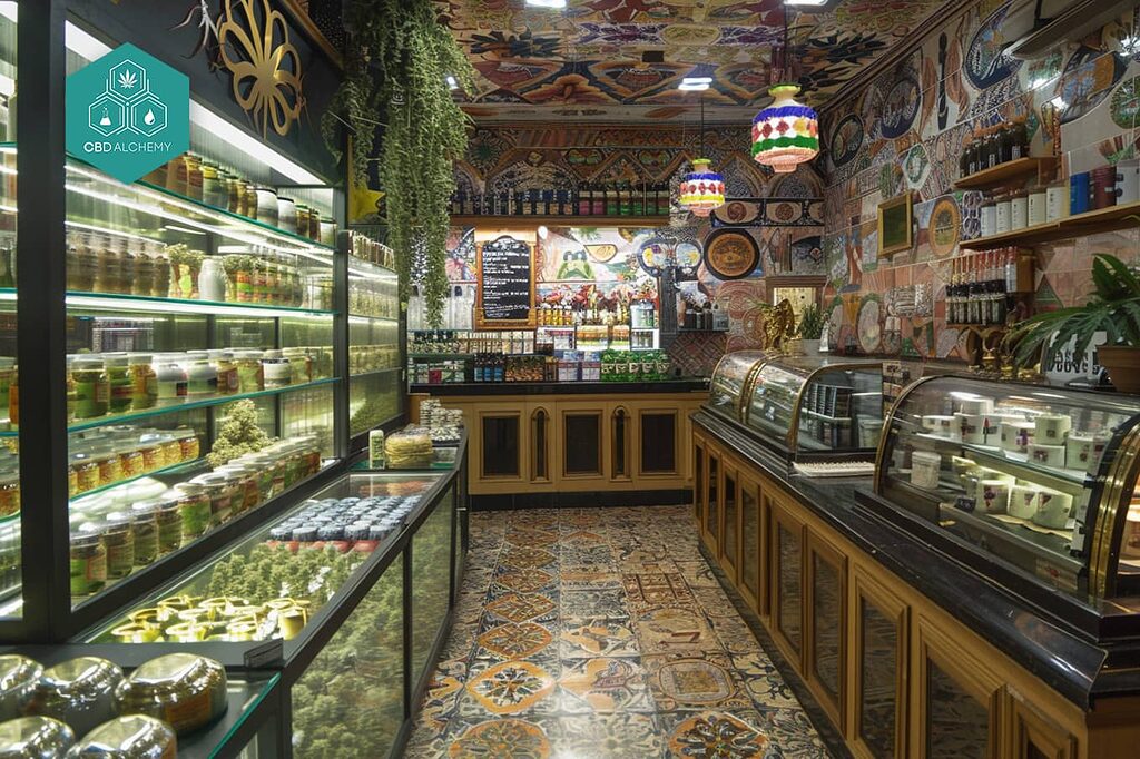 Legal products in our cannabis store in Madrid.
