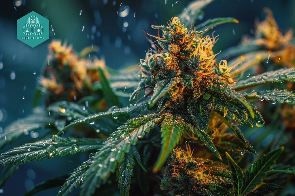Cannabis und CBD-Blüten Stockfotos in hoher Auflösung.