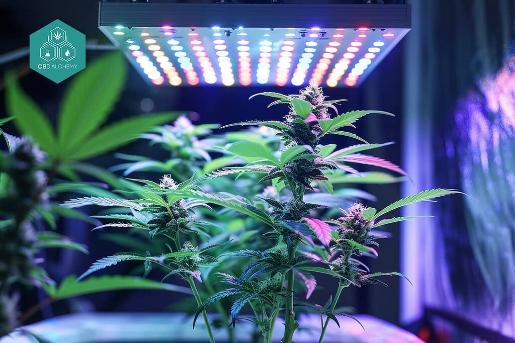 Indoor marijuana growing: Light and ideal conditions.