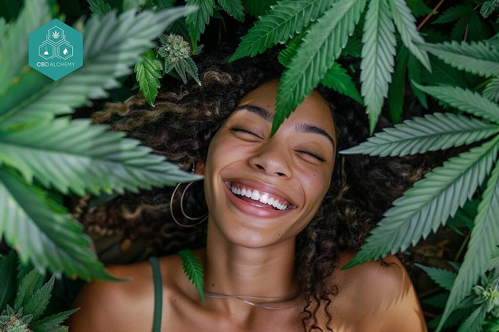 Effets relaxants des fleurs de CBD Kush.