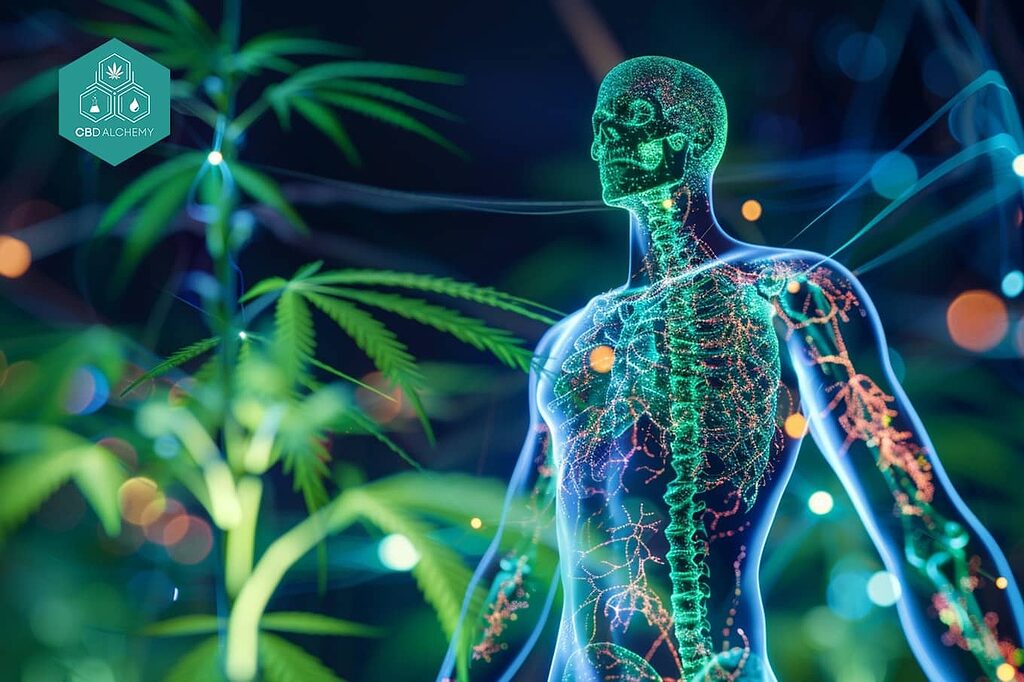 Human endocannabinoid system and CBD action.