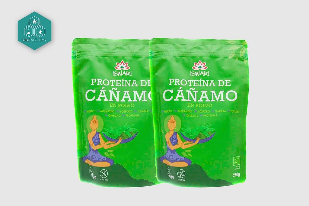 Prodotti CBD Alchemy con proteine di canapa.