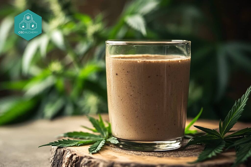 Hemp protein powder, ideal for smoothies.