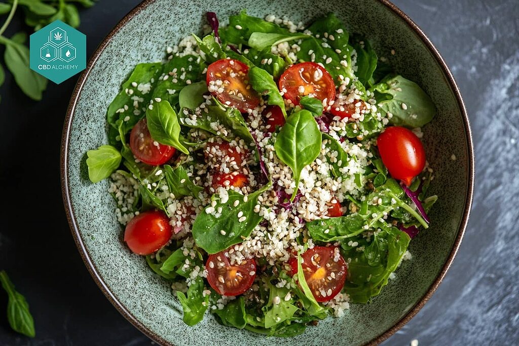 Ajoutez des graines de chanvre à vos salades pour un apport nutritionnel supplémentaire.