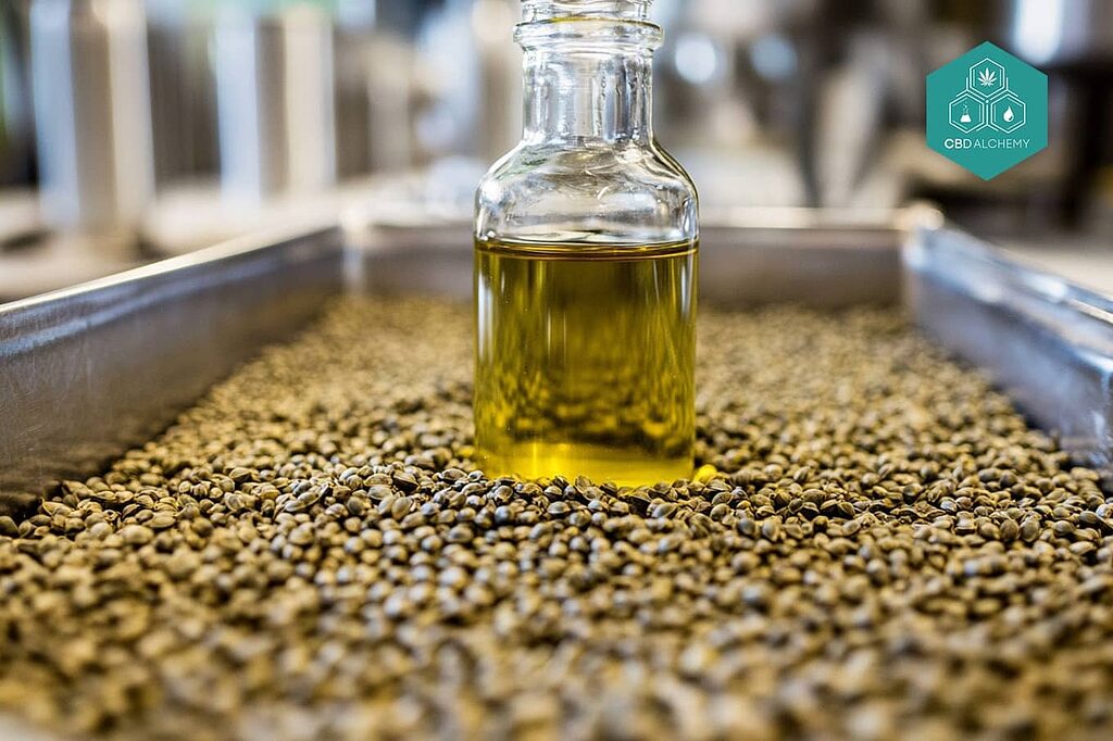 Cold pressed hemp seed oil.