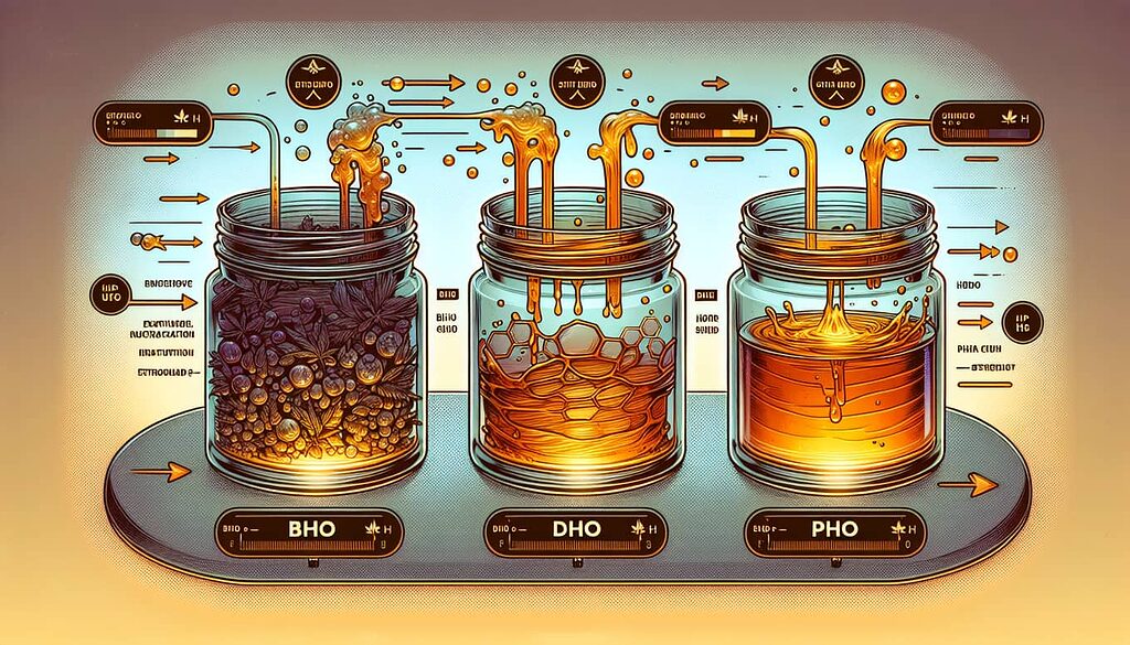 Comparaison visuelle entre la BHO, la DHO et la PHO.