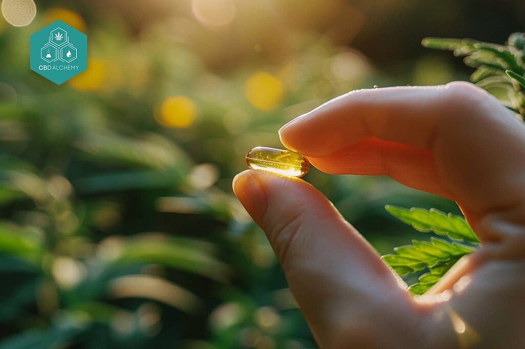 CBD oil in capsules: convenience and precision dosing.