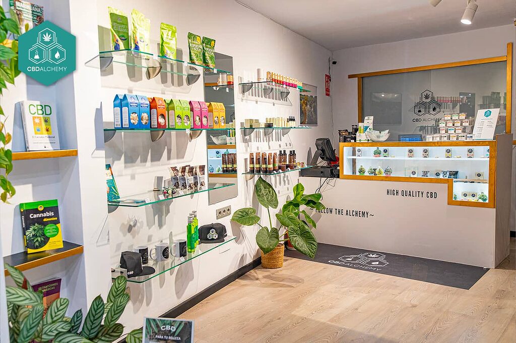 Inside our CBD store in Barcelona.