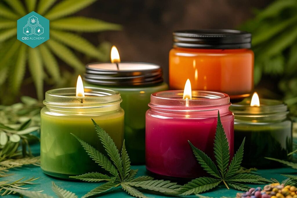 CBD scented candles: Relaxing atmosphere in Benidorm.