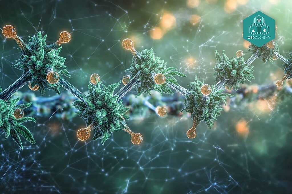 Interaction moléculaire entre les terpènes et les récepteurs cannabinoïdes.