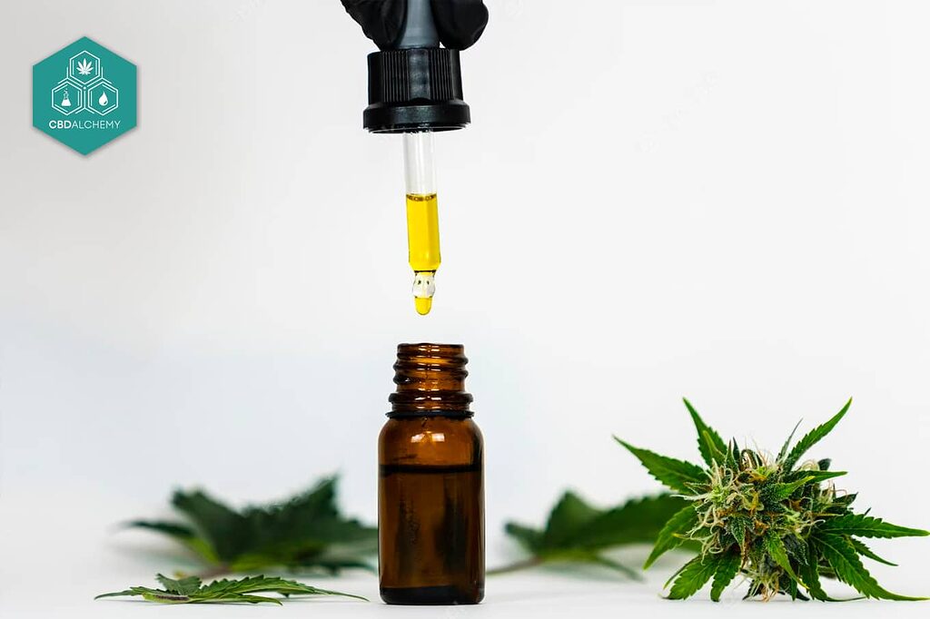 Sencilla administración oral del aceite de cannabi medicinal con gotero incluido.