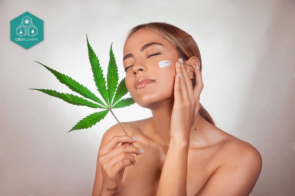 Moisturizing and daily care with CBD cream.