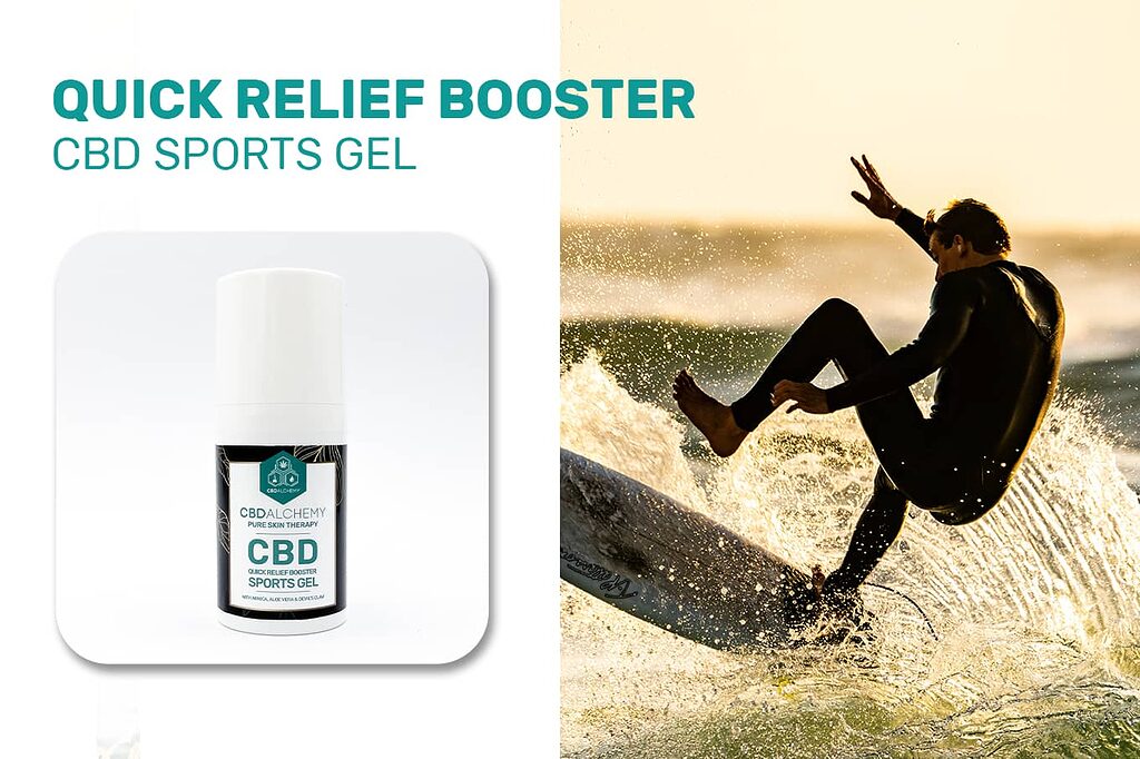 CBD cream applied to relieve muscle pain with natural effect.