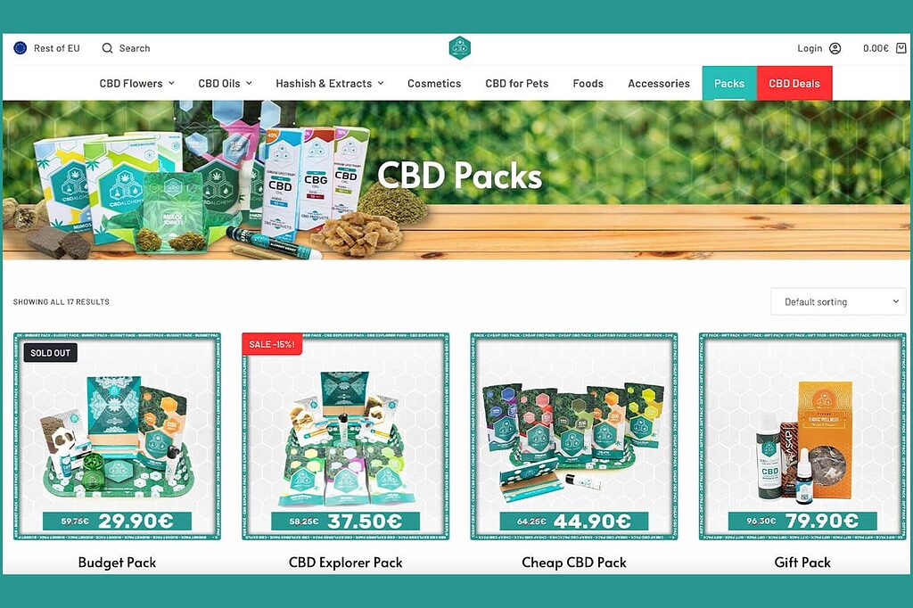 Una varietà di confezioni di CBD disponibili sul mercato.