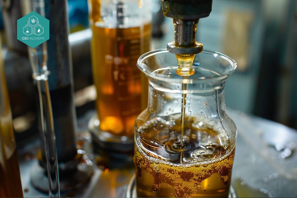 Sistema de extracción cerrado: aceite CBD premium sin contaminantes.