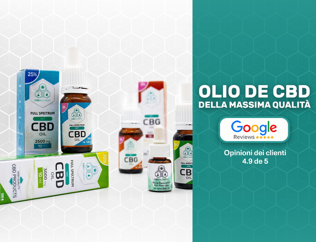 CBD Alchemy è apprezzata su Google My Business per i suoi oli di CBD di alta qualità.