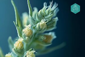 A close-up of a ruderalis weed plant showcasing its unique features.