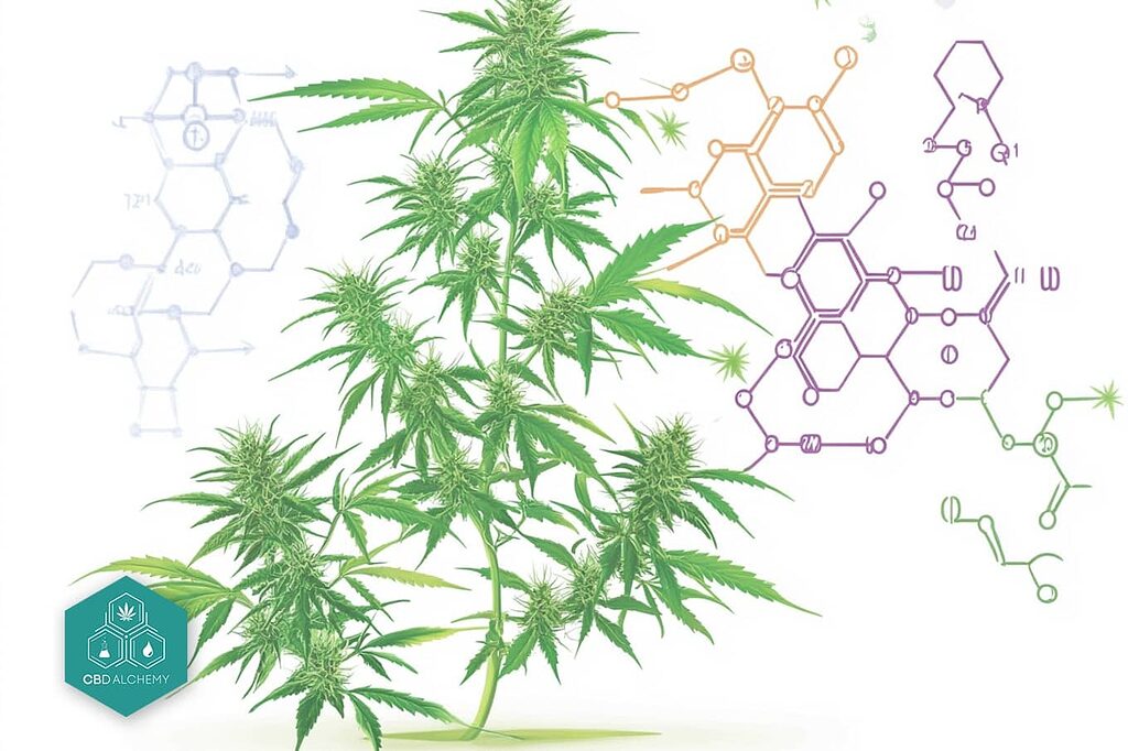 Percorso di biosintesi dei flavonoidi nelle piante di cannabis.