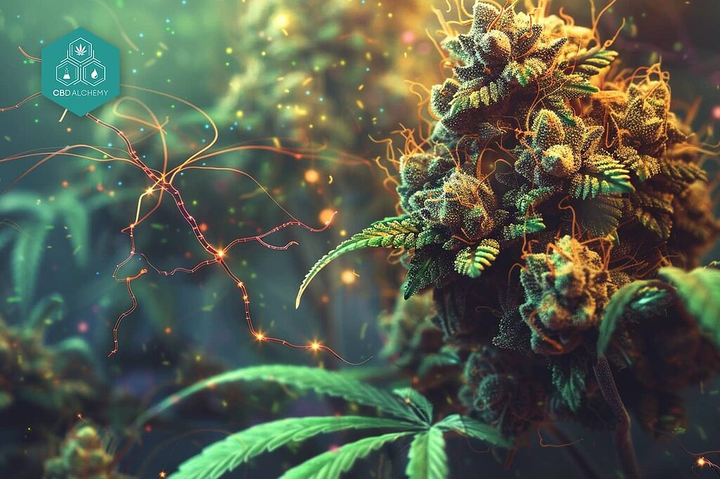 Varietà di CBD Amnesia con colorazione verde chiaro e pistilli arancioni, molto venduta in Europa 2025