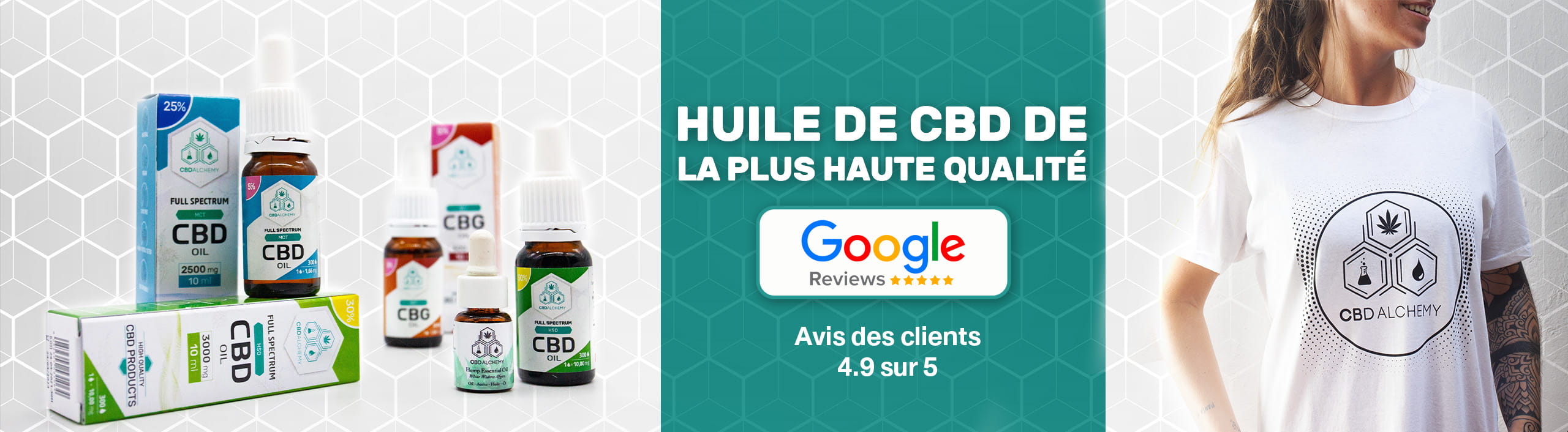 CBD Alchemy est félicité sur Google My Business pour ses huiles de CBD de haute qualité.